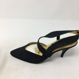KENNETH COLE BLACK FABRIC HEELS 7